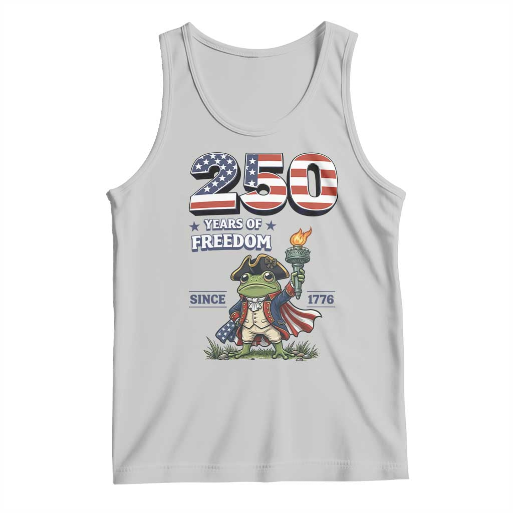 Patriotic Frog Raising The Torch Tank Top 250 Years Of Freedom TS12 Ash Print Your Wear