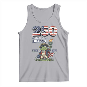 Patriotic Frog Raising The Torch Tank Top 250 Years Of Freedom TS12 Athletic Heather Print Your Wear