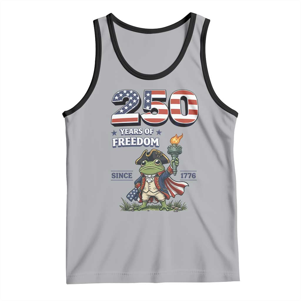 Patriotic Frog Raising The Torch Tank Top 250 Years Of Freedom TS12 Athletic Heather Black Print Your Wear