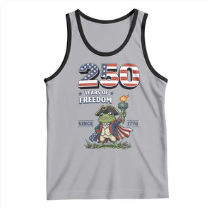Patriotic Frog Raising The Torch Tank Top 250 Years Of Freedom TS12 Athletic Heather Black Print Your Wear