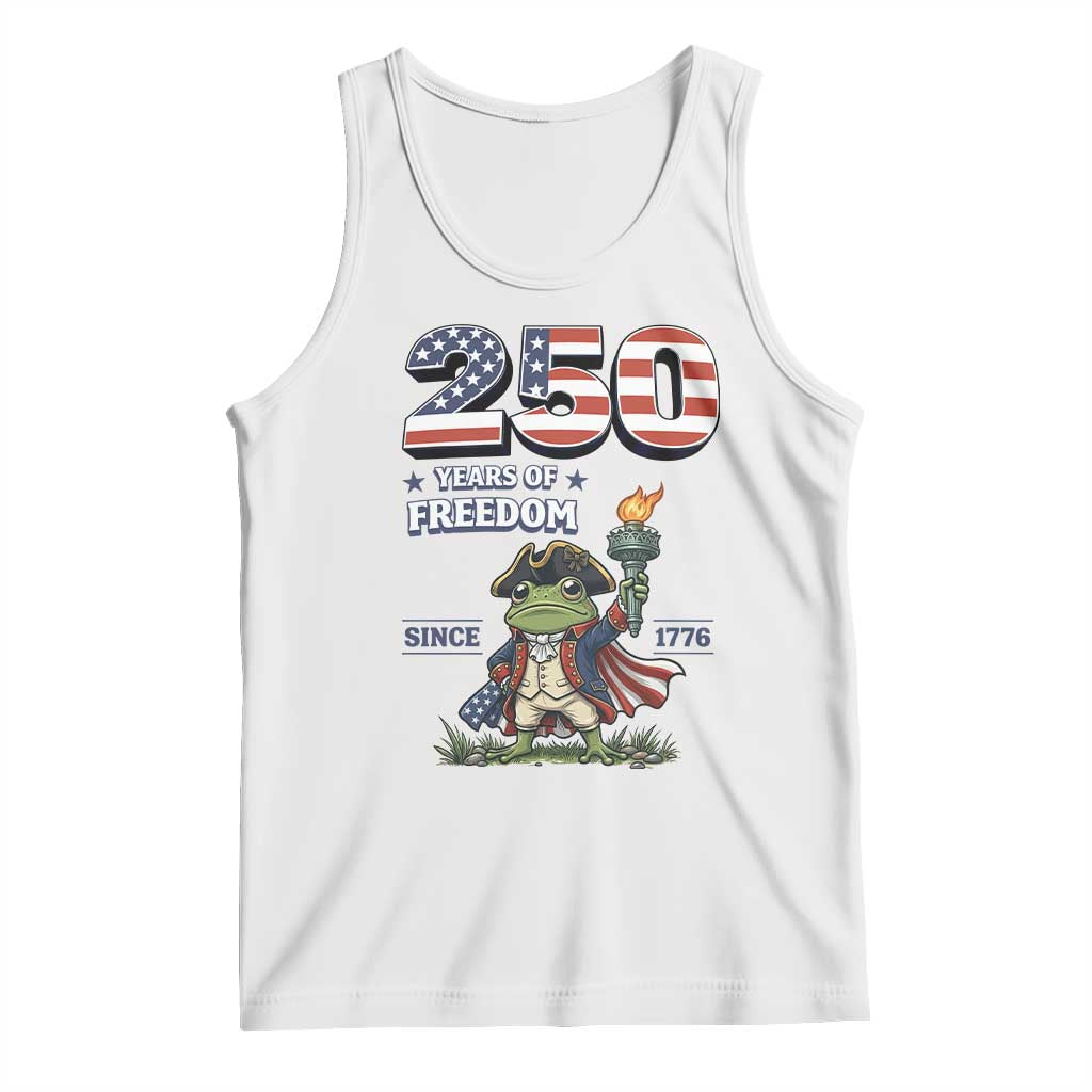 Patriotic Frog Raising The Torch Tank Top 250 Years Of Freedom TS12 White Print Your Wear