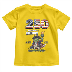 Patriotic Frog Raising The Torch Toddler T Shirt 250 Years Of Freedom TS12 Daisy Print Your Wear
