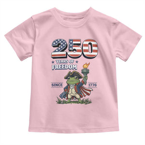 Patriotic Frog Raising The Torch Toddler T Shirt 250 Years Of Freedom TS12 Light Pink Print Your Wear