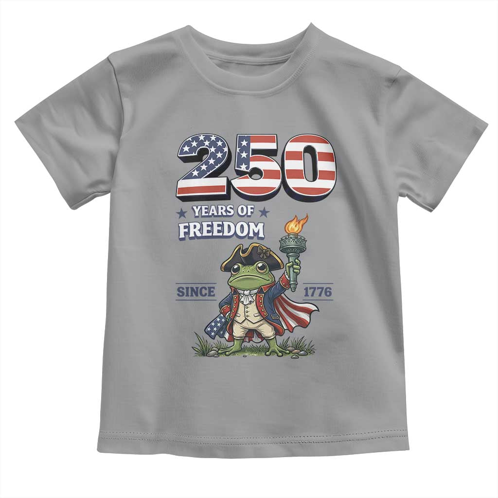 Patriotic Frog Raising The Torch Toddler T Shirt 250 Years Of Freedom TS12 Sport Gray Print Your Wear