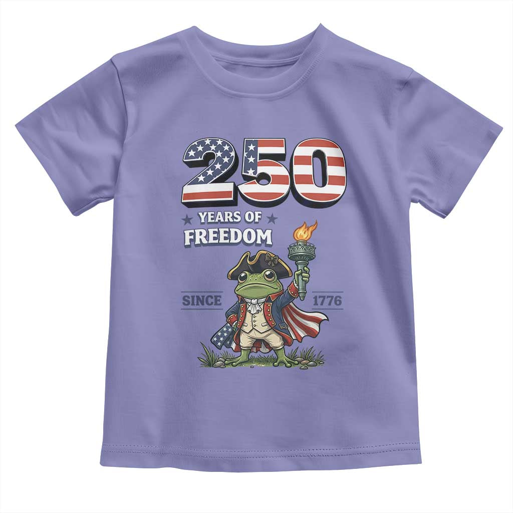 Patriotic Frog Raising The Torch Toddler T Shirt 250 Years Of Freedom TS12 Violet Print Your Wear