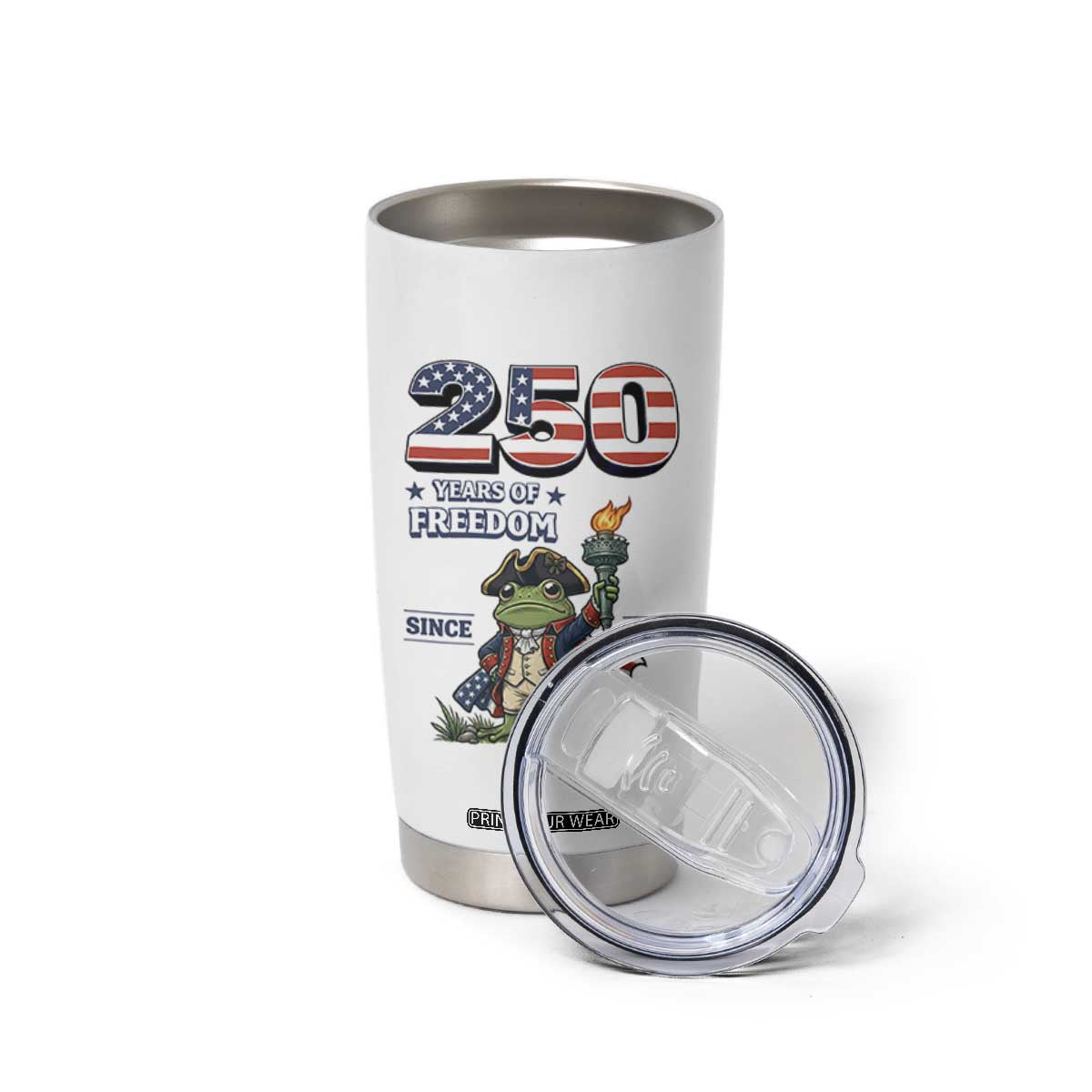 Patriotic Frog Raising The Torch Tumbler Cup 250 Years Of Freedom TS12 Print Your Wear