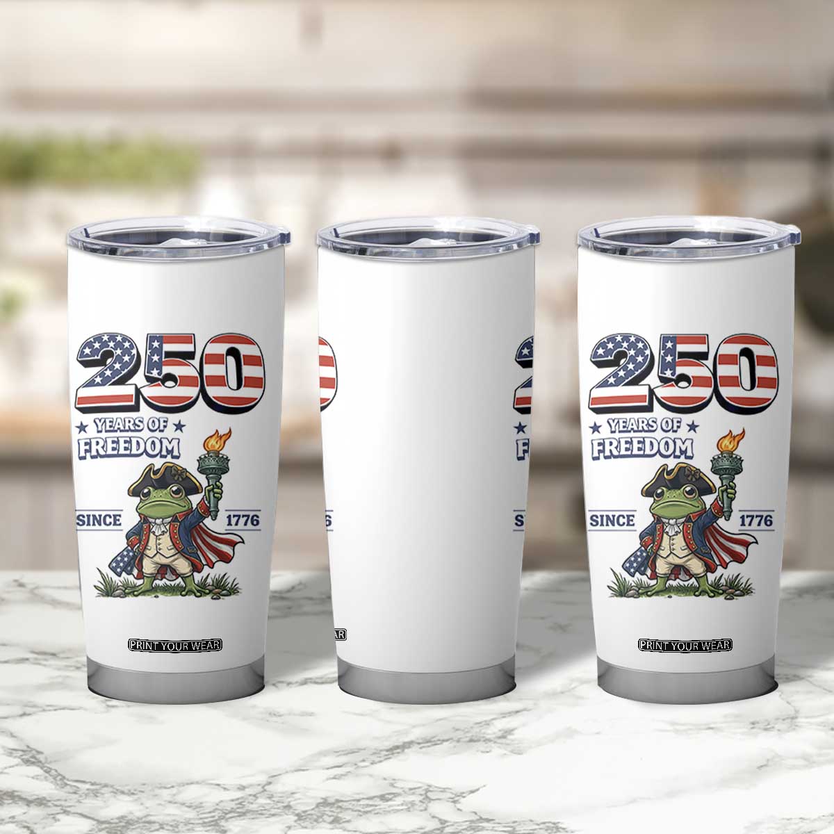 Patriotic Frog Raising The Torch Tumbler Cup 250 Years Of Freedom TS12 Print Your Wear