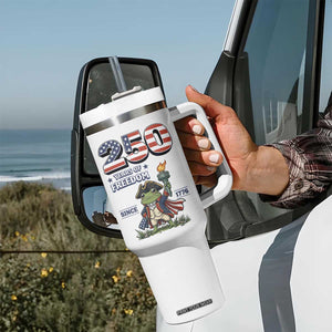 Patriotic Frog Raising The Torch Tumbler With Handle 250 Years Of Freedom TS12 Print Your Wear