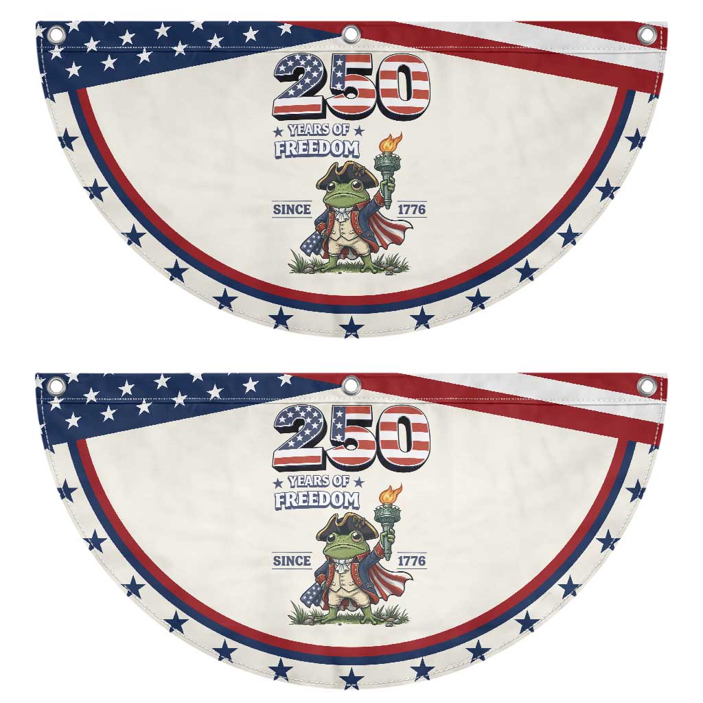 Funny Frog Raising The Torch Patriotic Fan Flag 250 Years Of Freedom