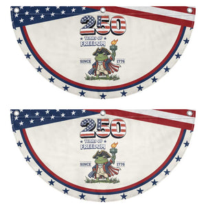 Funny Frog Raising The Torch Patriotic Fan Flag 250 Years Of Freedom