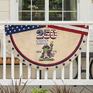 Funny Frog Raising The Torch Patriotic Fan Flag 250 Years Of Freedom