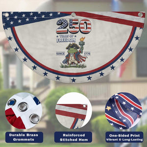 Funny Frog Raising The Torch Patriotic Fan Flag 250 Years Of Freedom