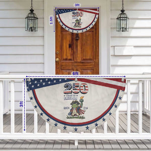 Funny Frog Raising The Torch Patriotic Fan Flag 250 Years Of Freedom