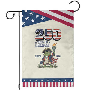 Patriotic Frog Raising The Torch Garden Flag 250 Years Of Freedom TS12 Modern Beige Blue Print Your Wear