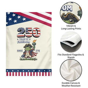 Patriotic Frog Raising The Torch Garden Flag 250 Years Of Freedom TS12 Print Your Wear