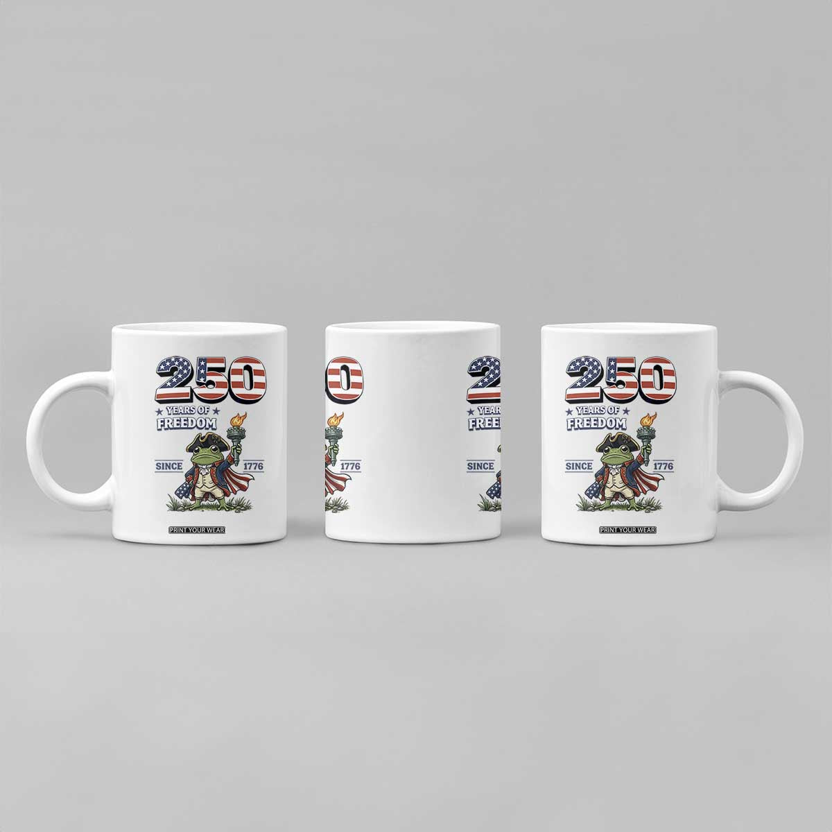 Patriotic Frog Raising The Torch Coffee Mug 250 Years Of Freedom TS12 Print Your Wear