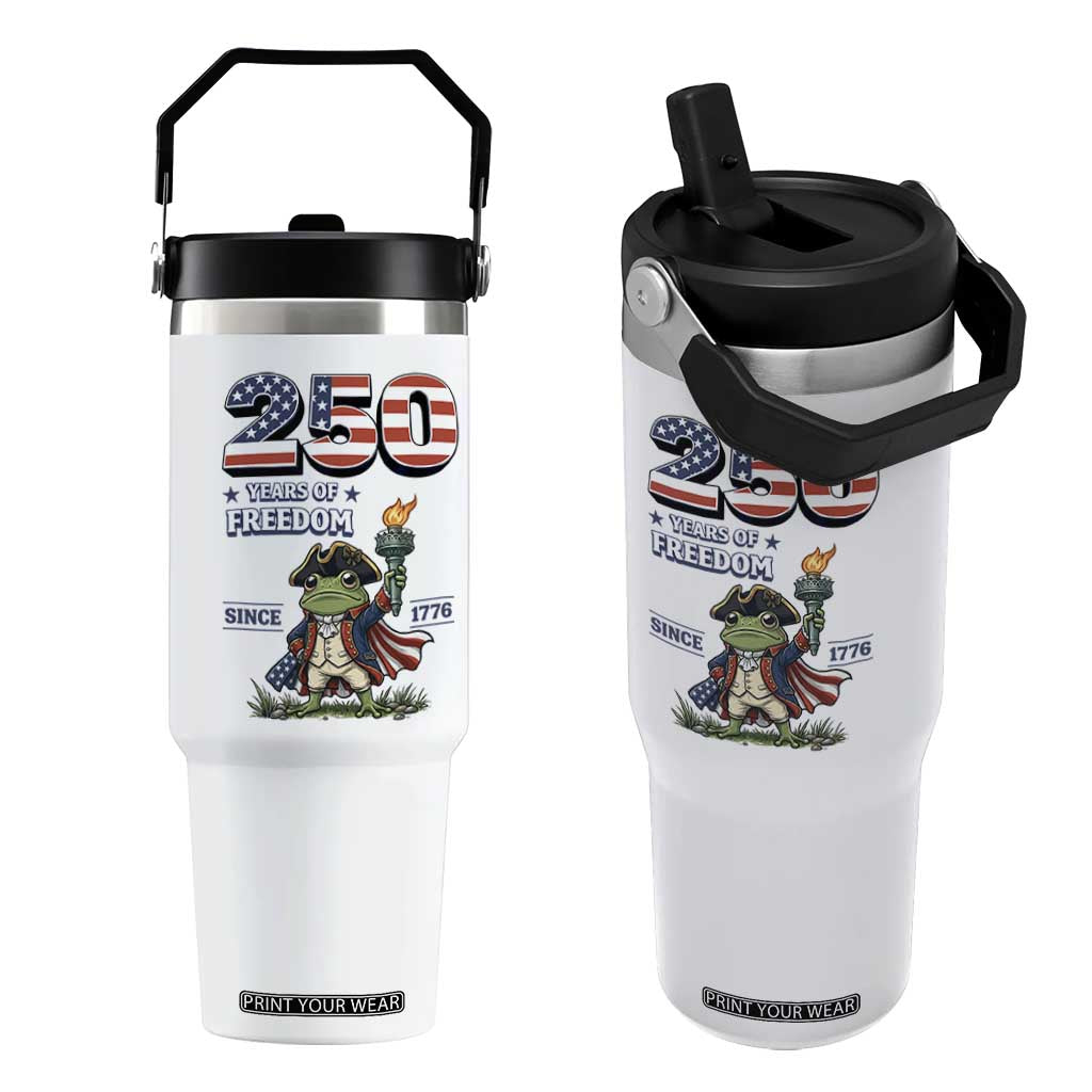 Patriotic Frog Raising The Torch Flip Straw Tumbler 250 Years Of Freedom TS12 One Size: 30 oz White Print Your Wear