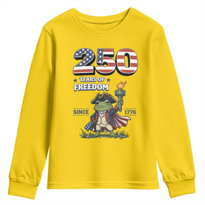 Patriotic Frog Raising The Torch Youth Sweatshirt 250 Years Of Freedom TS12 Daisy Print Your Wear