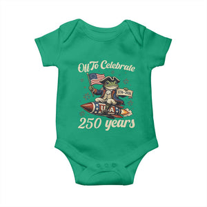 Funny Frog Off To Celebrate 250 Years Of Freedom Baby Onesie Patriotic Gift TS12 Irish Green Print Your Wear