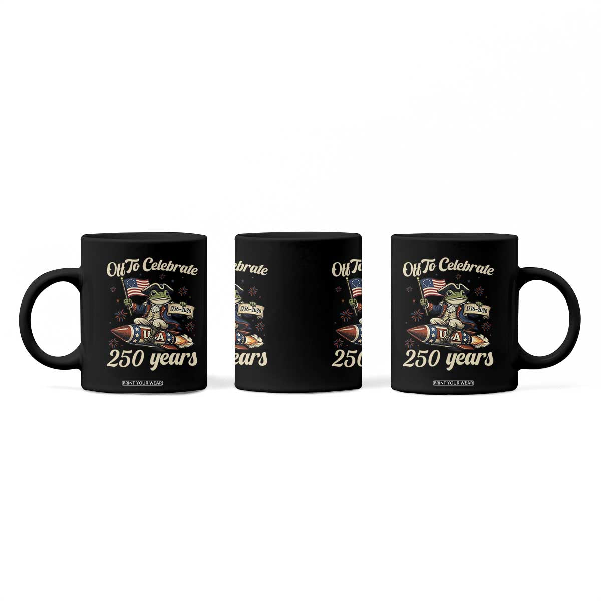 Funny Frog Off To Celebrate 250 Years Of Freedom Coffee Mug Patriotic Gift TS12 Print Your Wear