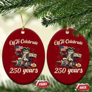 Funny Frog Off To Celebrate 250 Years Of Freedom Ceramic Ornament Patriotic Gift TS12 Print Your Wear