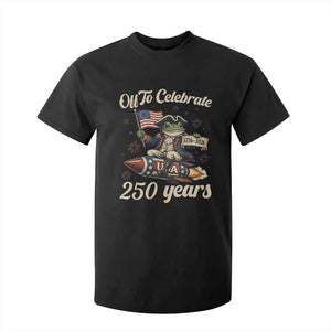Funny Frog Off To Celebrate 250 Years Of Freedom T Shirt For Kid Patriotic Gift TS12 Black Print Your Wear
