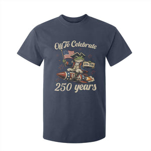 Funny Frog Off To Celebrate 250 Years Of Freedom T Shirt For Kid Patriotic Gift TS12 Navy Print Your Wear