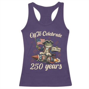 Funny Frog Off To Celebrate 250 Years Of Freedom Racerback Tank Top Patriotic Gift TS12 Purple Print Your Wear