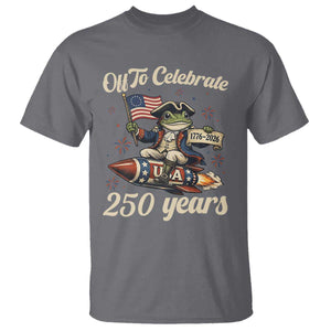 Funny Frog Off To Celebrate 250 Years Of Freedom T Shirt Patriotic Gift TS12 Charcoal Print Your Wear