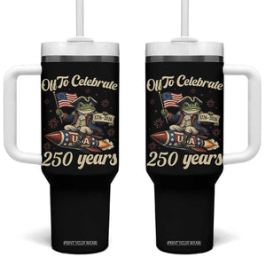 Funny Frog Off To Celebrate 250 Years Of Freedom Tumbler With Handle Patriotic Gift TS12 One Size: 40 oz Black Print Your Wear