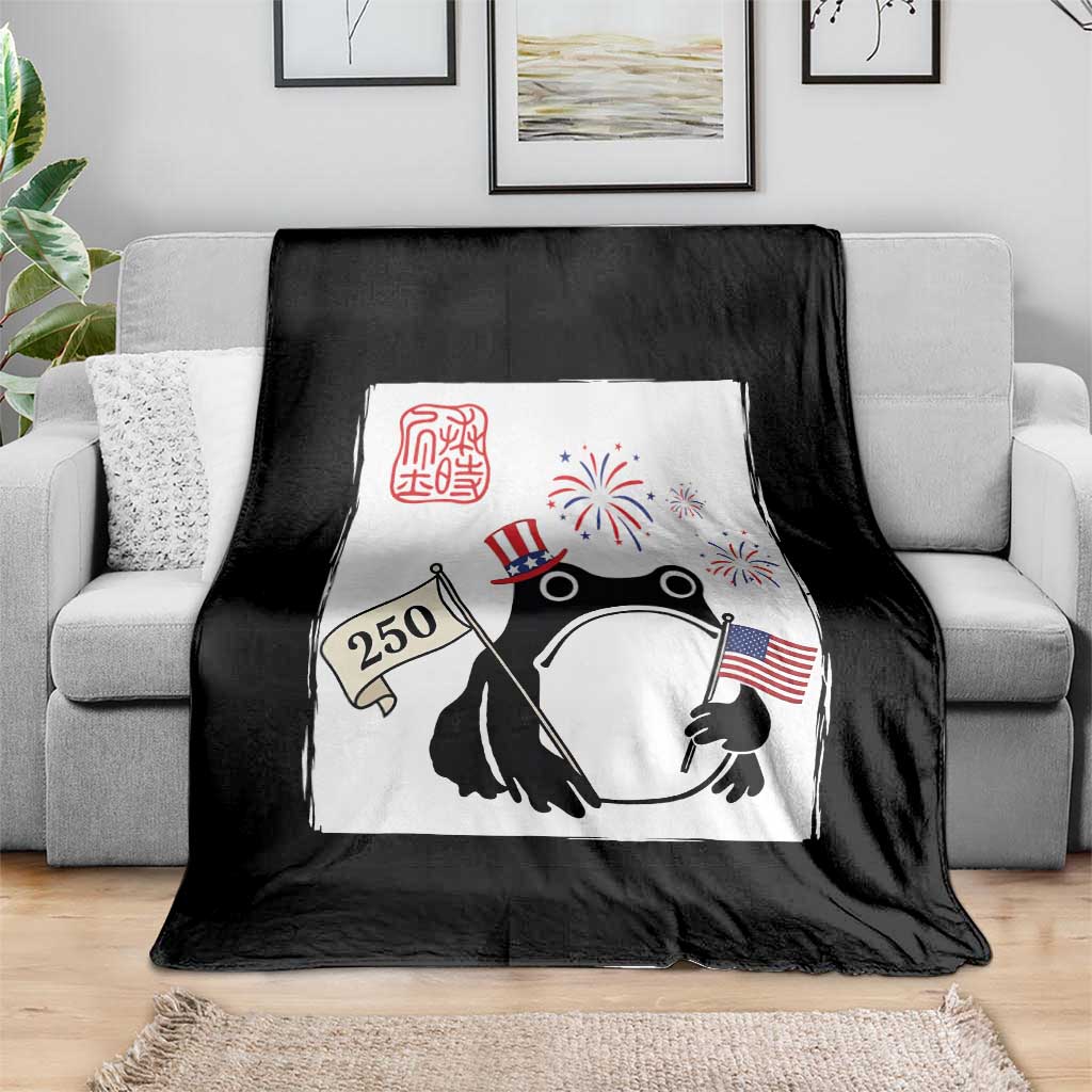 Funny Patriotic Grumpy Frog 250th Anniversary USA Throw Blanket TS12 Print Your Wear