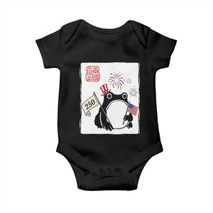 Funny Patriotic Grumpy Frog 250th Anniversary USA Baby Onesie TS12 Black Print Your Wear
