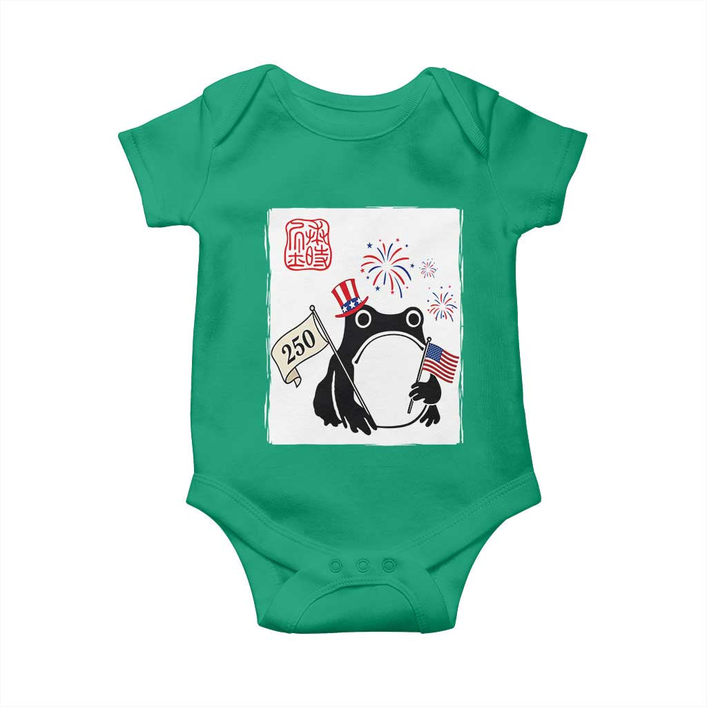 Funny Patriotic Grumpy Frog 250th Anniversary USA Baby Onesie TS12 Irish Green Print Your Wear