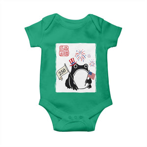 Funny Patriotic Grumpy Frog 250th Anniversary USA Baby Onesie TS12 Irish Green Print Your Wear