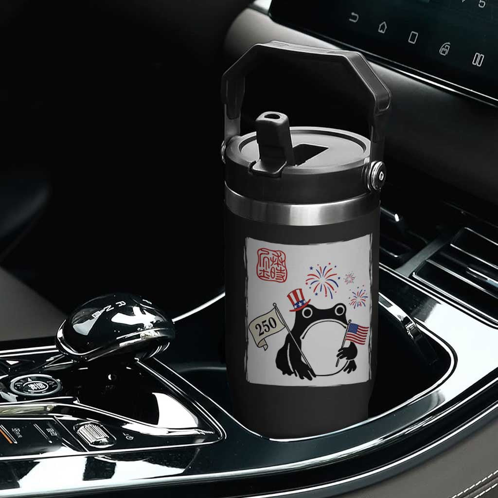 Funny Patriotic Grumpy Frog 250th Anniversary USA Flip Straw Tumbler TS12 Print Your Wear