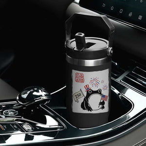 Funny Patriotic Grumpy Frog 250th Anniversary USA Flip Straw Tumbler TS12 Print Your Wear