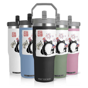 Funny Patriotic Grumpy Frog 250th Anniversary USA Flip Straw Tumbler TS12 Print Your Wear