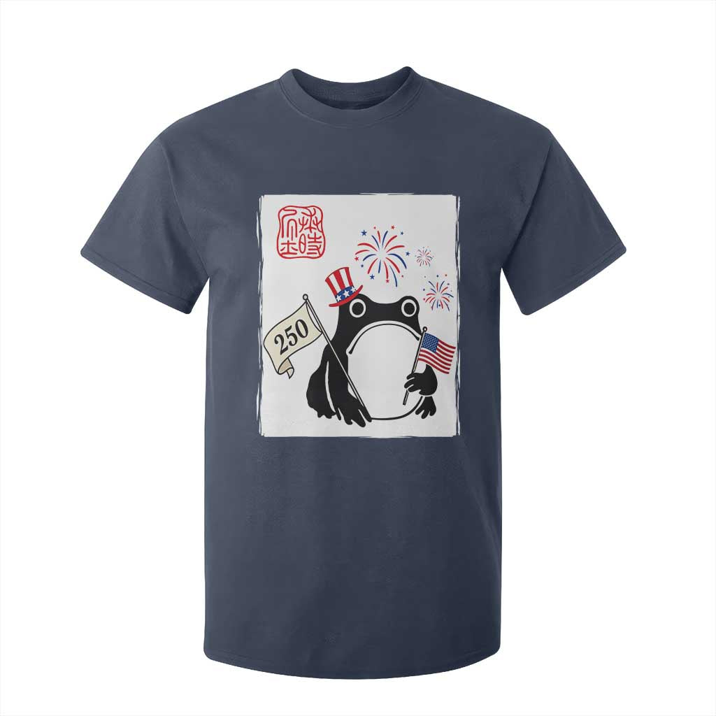 Funny Patriotic Grumpy Frog 250th Anniversary USA T Shirt For Kid TS12 Navy Print Your Wear