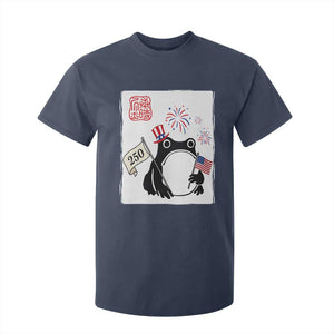 Funny Patriotic Grumpy Frog 250th Anniversary USA T Shirt For Kid TS12 Navy Print Your Wear