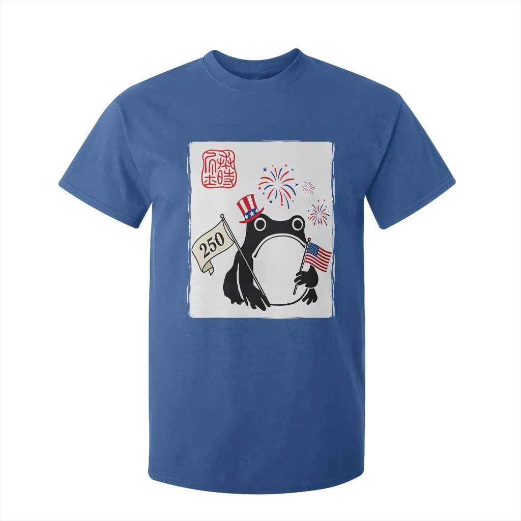 Funny Patriotic Grumpy Frog 250th Anniversary USA T Shirt For Kid TS12 Royal Blue Print Your Wear