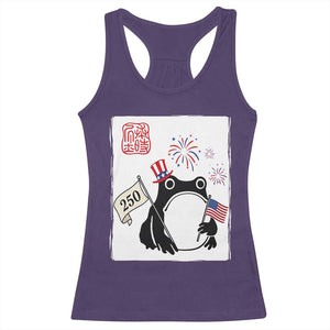 Funny Patriotic Grumpy Frog 250th Anniversary USA Racerback Tank Top TS12 Purple Print Your Wear