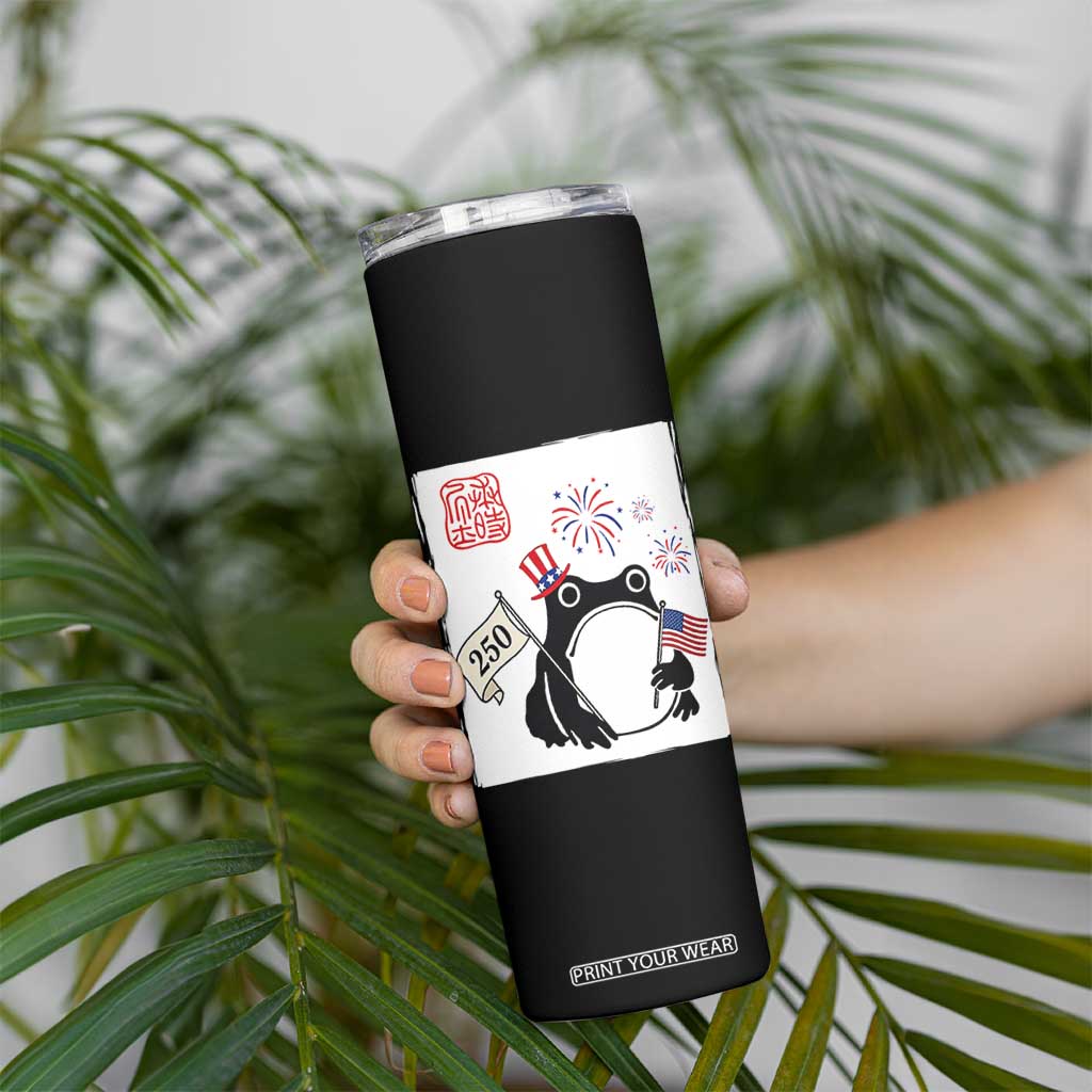 Funny Patriotic Grumpy Frog 250th Anniversary USA Skinny Tumbler TS12 Print Your Wear