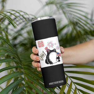 Funny Patriotic Grumpy Frog 250th Anniversary USA Skinny Tumbler TS12 Print Your Wear