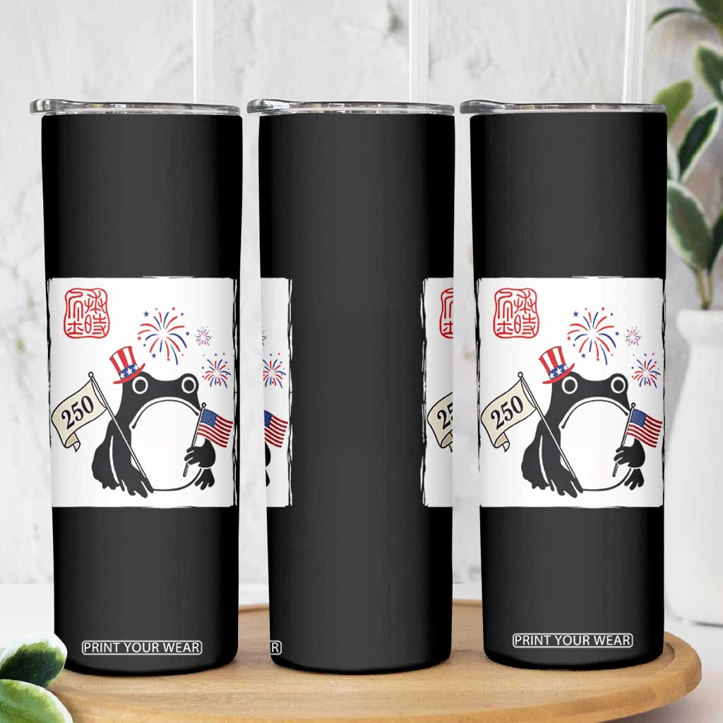 Funny Patriotic Grumpy Frog 250th Anniversary USA Skinny Tumbler TS12 Print Your Wear