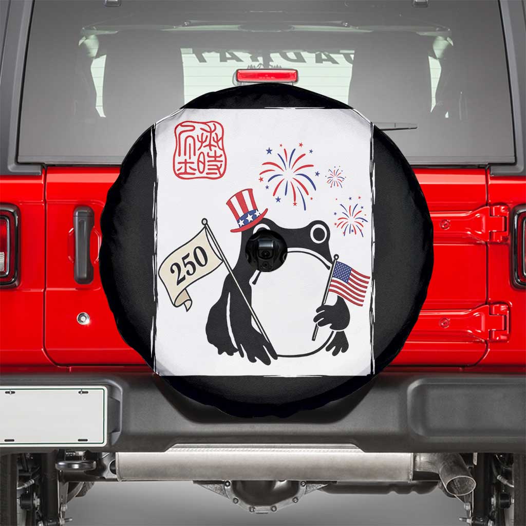 Funny Patriotic Grumpy Frog 250th Anniversary USA Spare Tire Cover TS12 Black Print Your Wear
