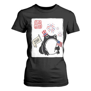 Funny Patriotic Grumpy Frog 250th Anniversary USA T Shirt For Women TS12 Black Print Your Wear