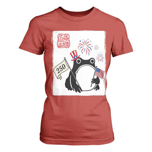 Funny Patriotic Grumpy Frog 250th Anniversary USA T Shirt For Women TS12 Red Print Your Wear