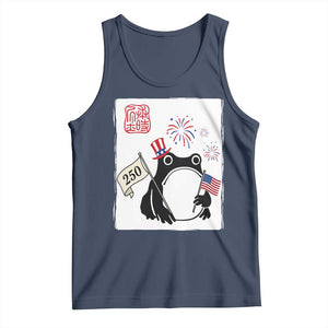 Funny Patriotic Grumpy Frog 250th Anniversary USA Tank Top TS12 Navy Print Your Wear