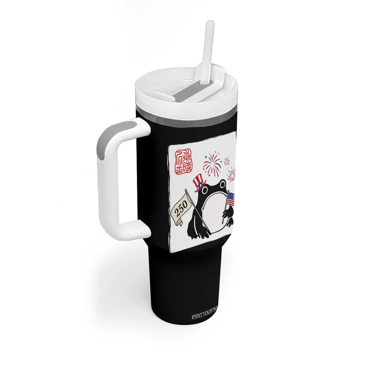 Funny Patriotic Grumpy Frog 250th Anniversary USA Tumbler With Handle TS12 Print Your Wear