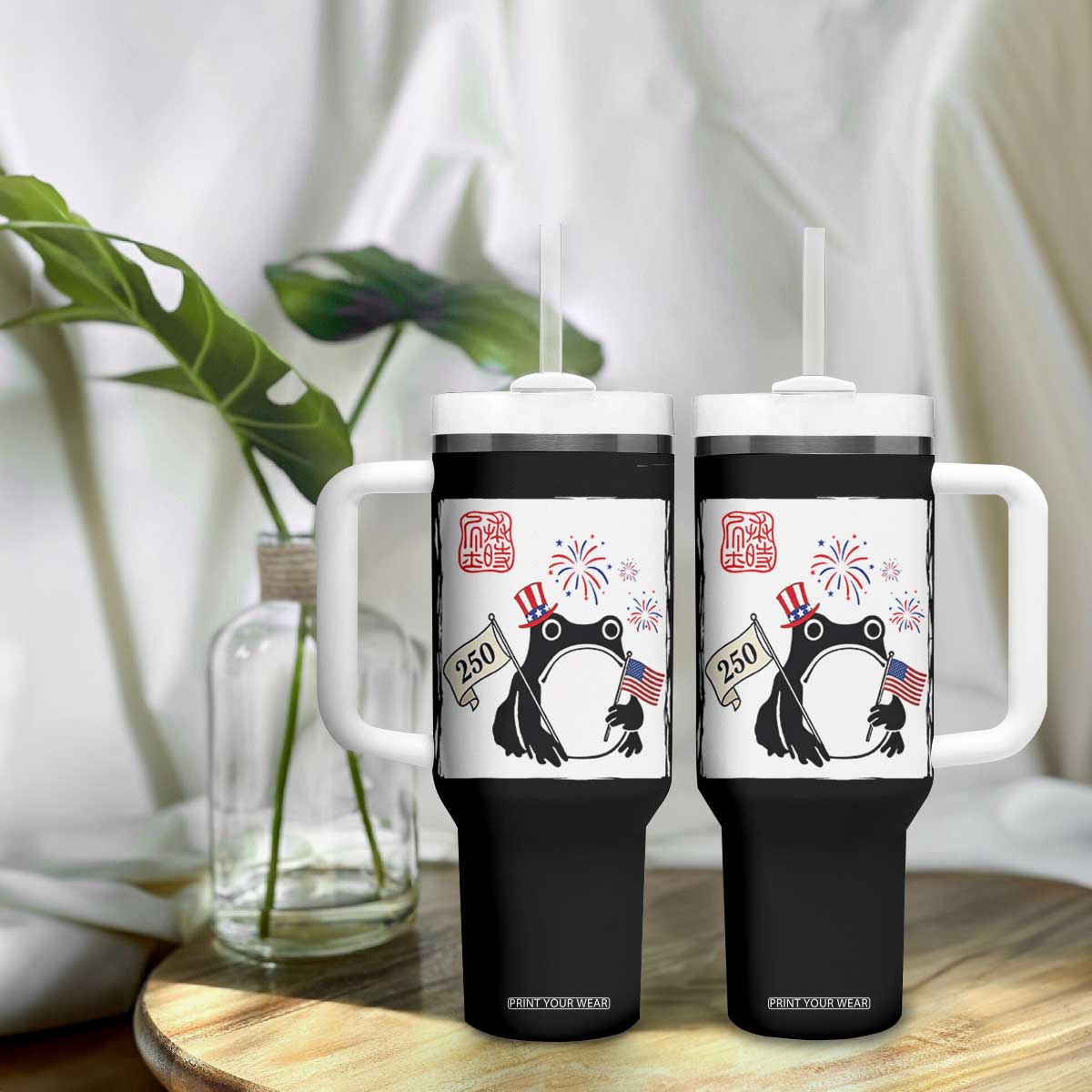 Funny Patriotic Grumpy Frog 250th Anniversary USA Tumbler With Handle TS12 Print Your Wear